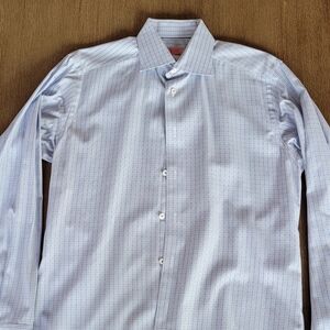 Eton Dress Shirt - Blue plaid - Sz 15.5/39 Slim